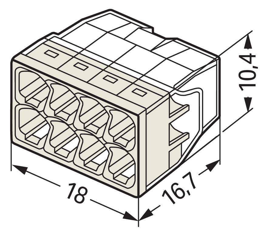 WAGO 2273-208 Steckklemme 8f 450V 24A Serie 2273 0,5-2,5qmm - 10er Set