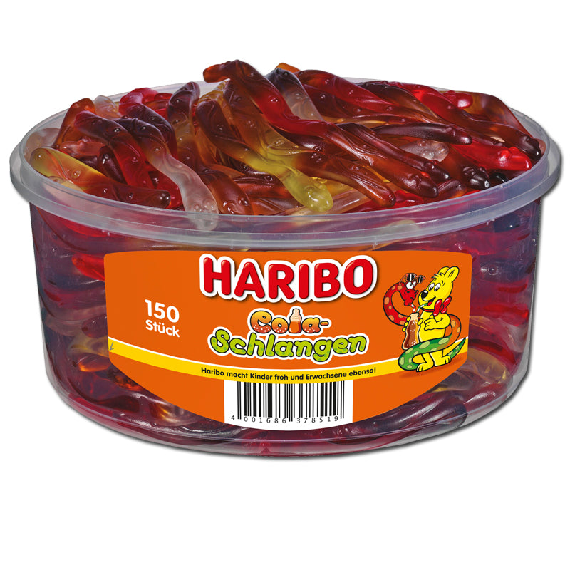 HARIBO - Cola Schlangen - Dose 150 Stück - 1,05kg