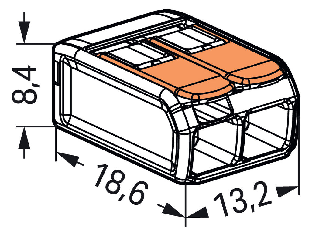 WAGO 221-412 Steckklemme 2f 450V 32A Serie 221 0,2-4qmm - 10er Set