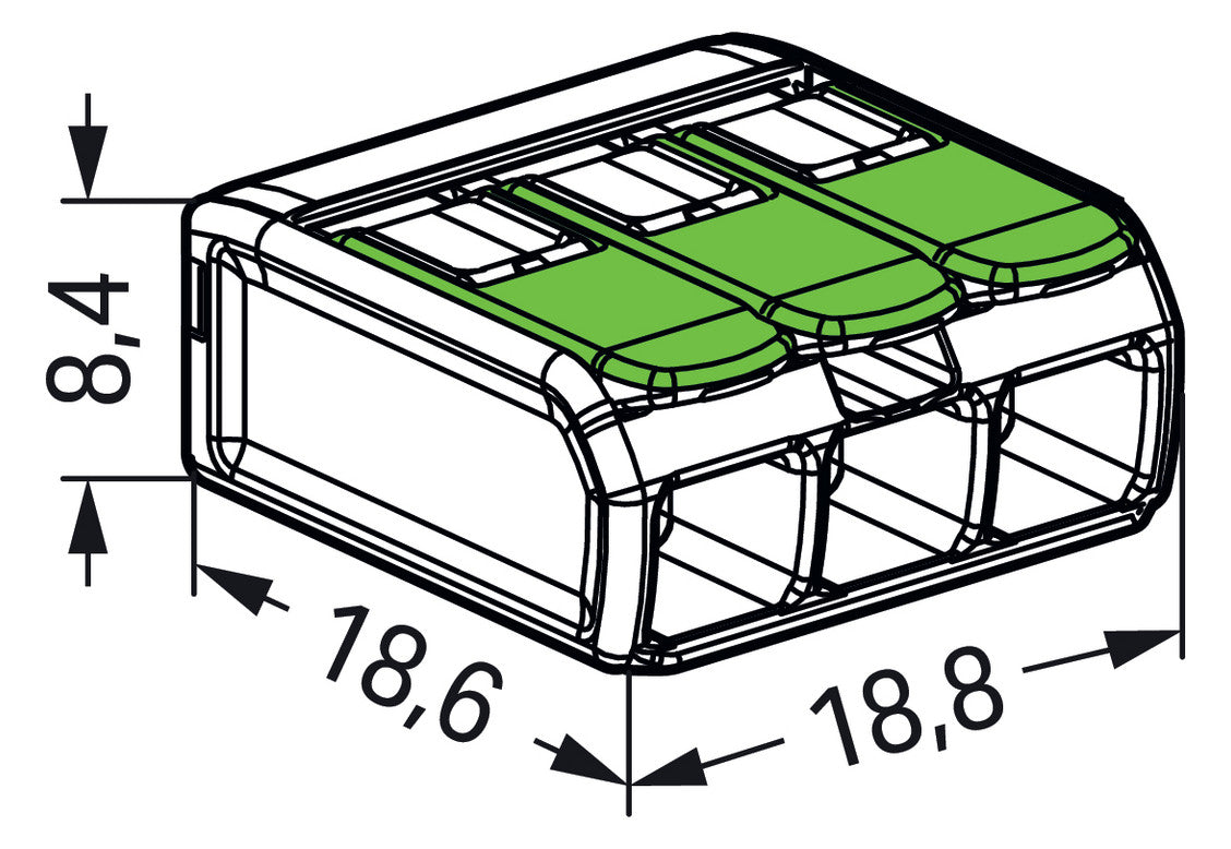 WAGO 221-423 Steckklemme 3f 450V 32A 0,2-4qmm gn - 10er Set