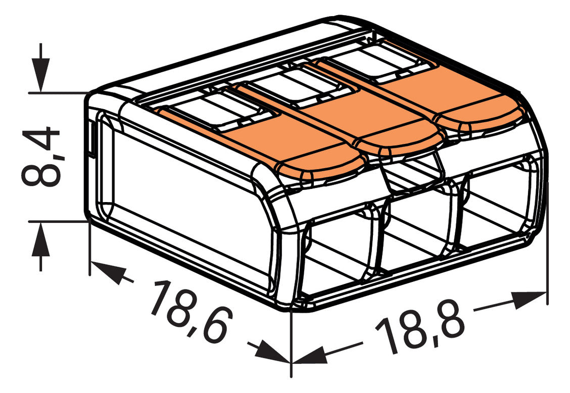 WAGO 221-413 Steckklemme 3f 450V 32A Serie 221 0,2-4qmm - 10er Set