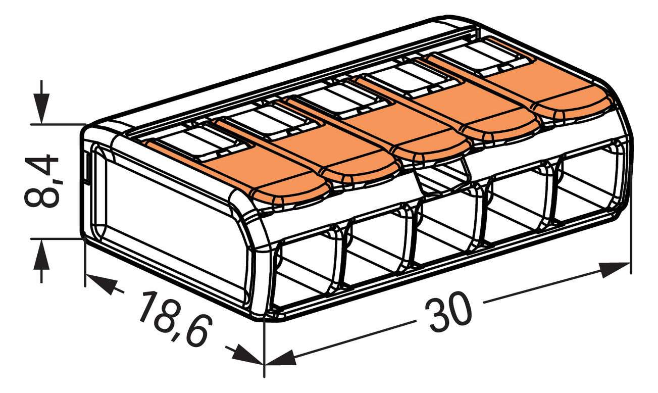 WAGO 221-415 Steckklemme 5f 450V 32A Serie 221 0,2-4qmm - 10er Set