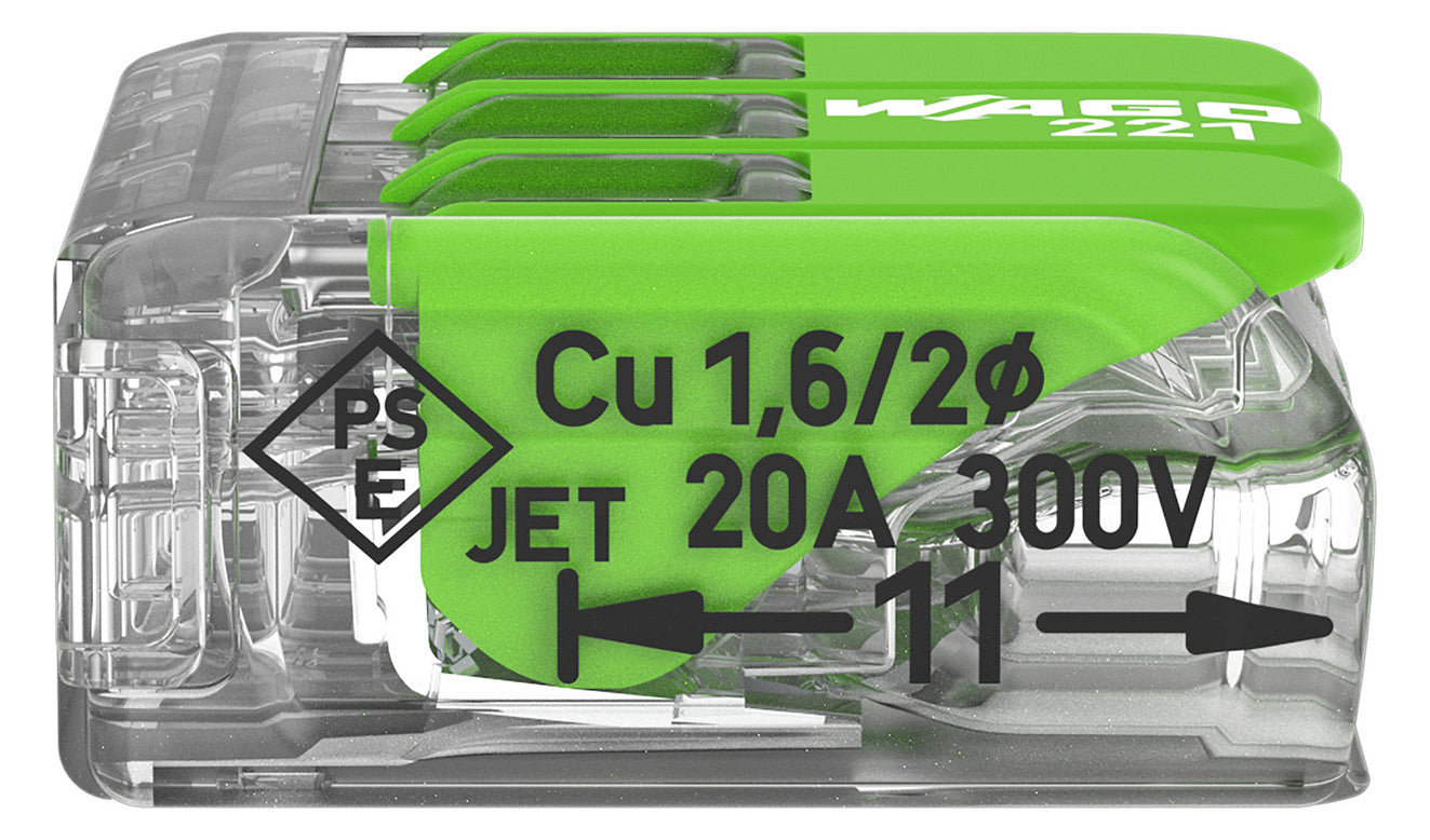 WAGO 221-423 Steckklemme 3f 450V 32A 0,2-4qmm gn - 10er Set