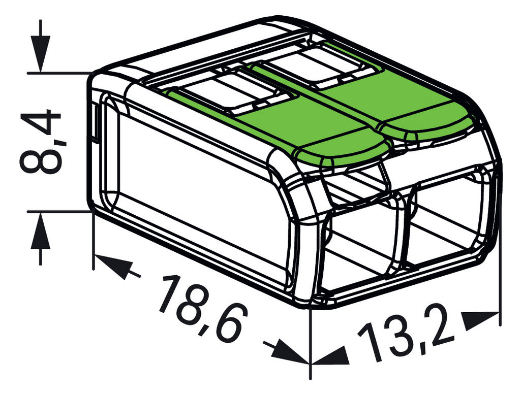 WAGO 221-422 Steckklemme 2f 450V 32A 0,2-4qmm gn - 10er Set