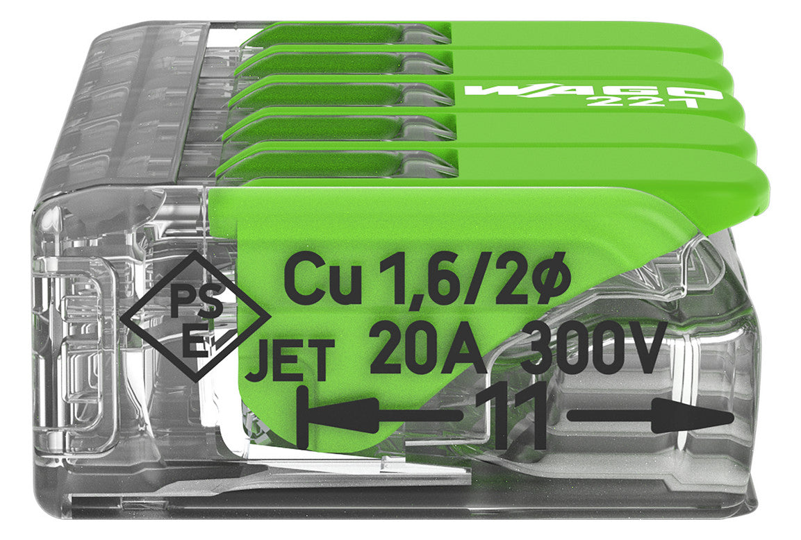 WAGO 221-425 Steckklemme 5f 450V 32A 0,2-4qmm gn - 10er Set