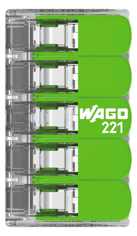 WAGO 221-425 Steckklemme 5f 450V 32A 0,2-4qmm gn - 10er Set