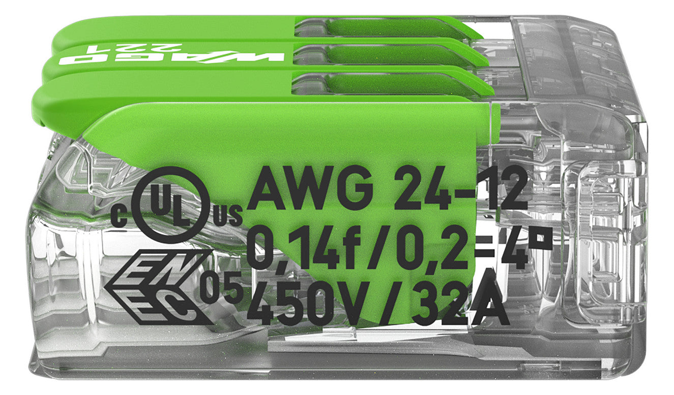 WAGO 221-423 Steckklemme 3f 450V 32A 0,2-4qmm gn - 10er Set