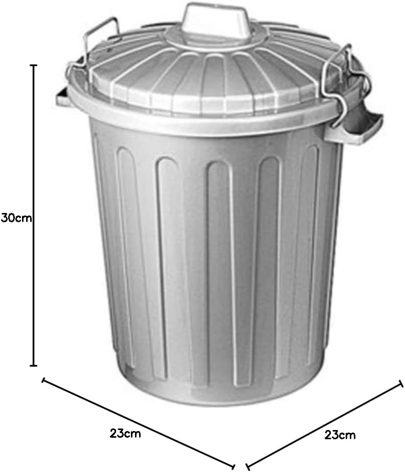 Curver Tonne - Abfalleimer 7L silber aus Kunststoff mit Deckel
