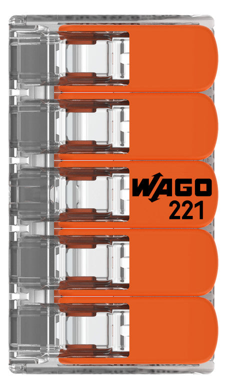 WAGO 221-415 Steckklemme 5f 450V 32A Serie 221 0,2-4qmm - 10er Set