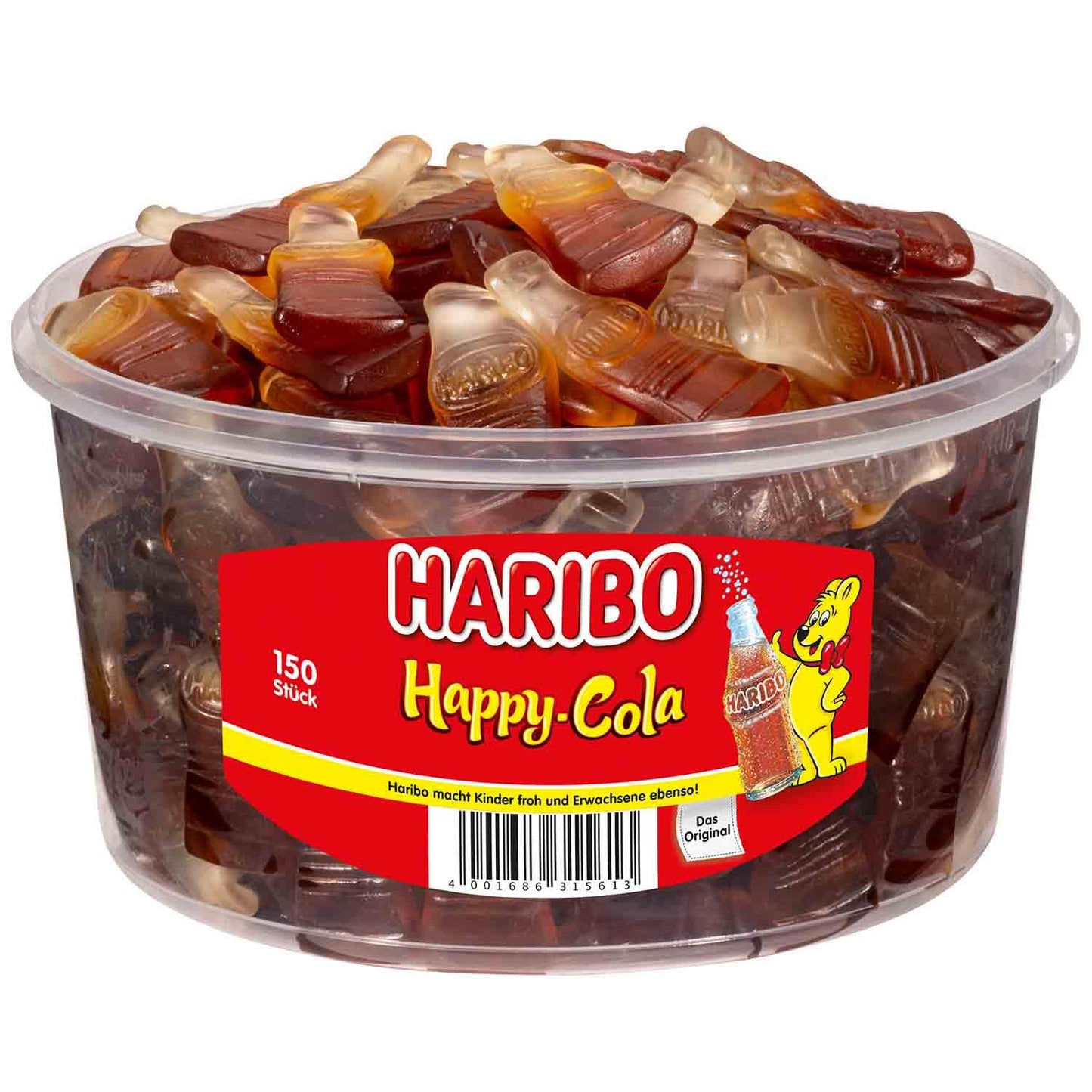 HARIBO - Happy Cola - Dose, 150 Stück - 1200g
