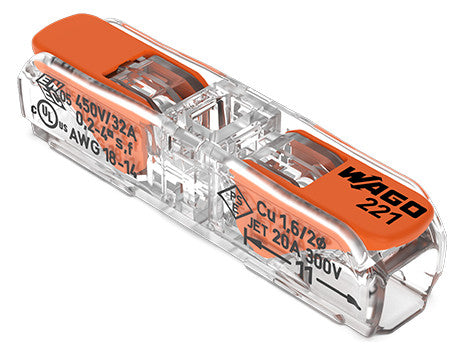 WAGO 221-2411 Steckklemme 2f 450V 32A Serie 221 0,2-4qmm - 10er Set