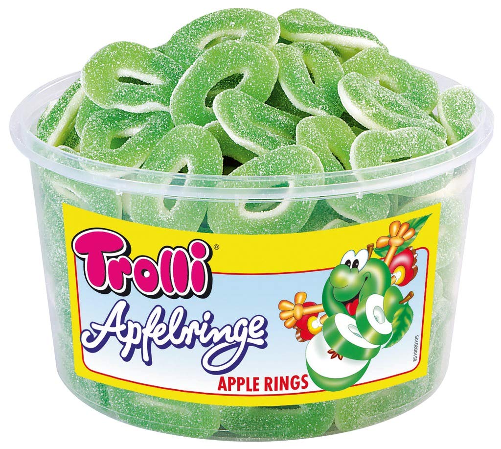 Trolli - Saure Grüne Apfelringe - Schaumgummi - Fruchtgummi - 150 Stück - 1200g