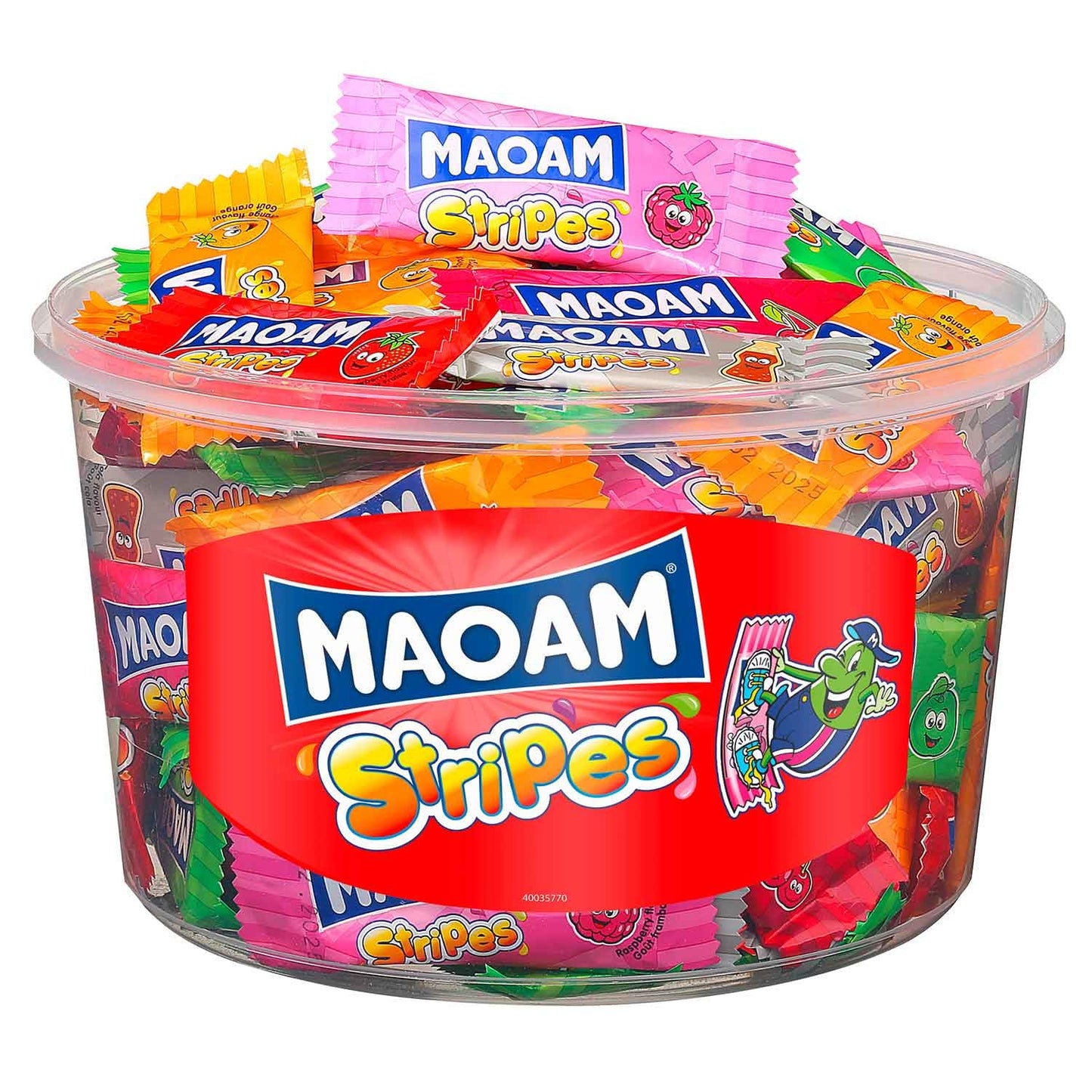 MAOAM Stripes mit Himbeere, Kirsche, Orange, Erdbeere, Apfel und Cola Geschmack - 700g