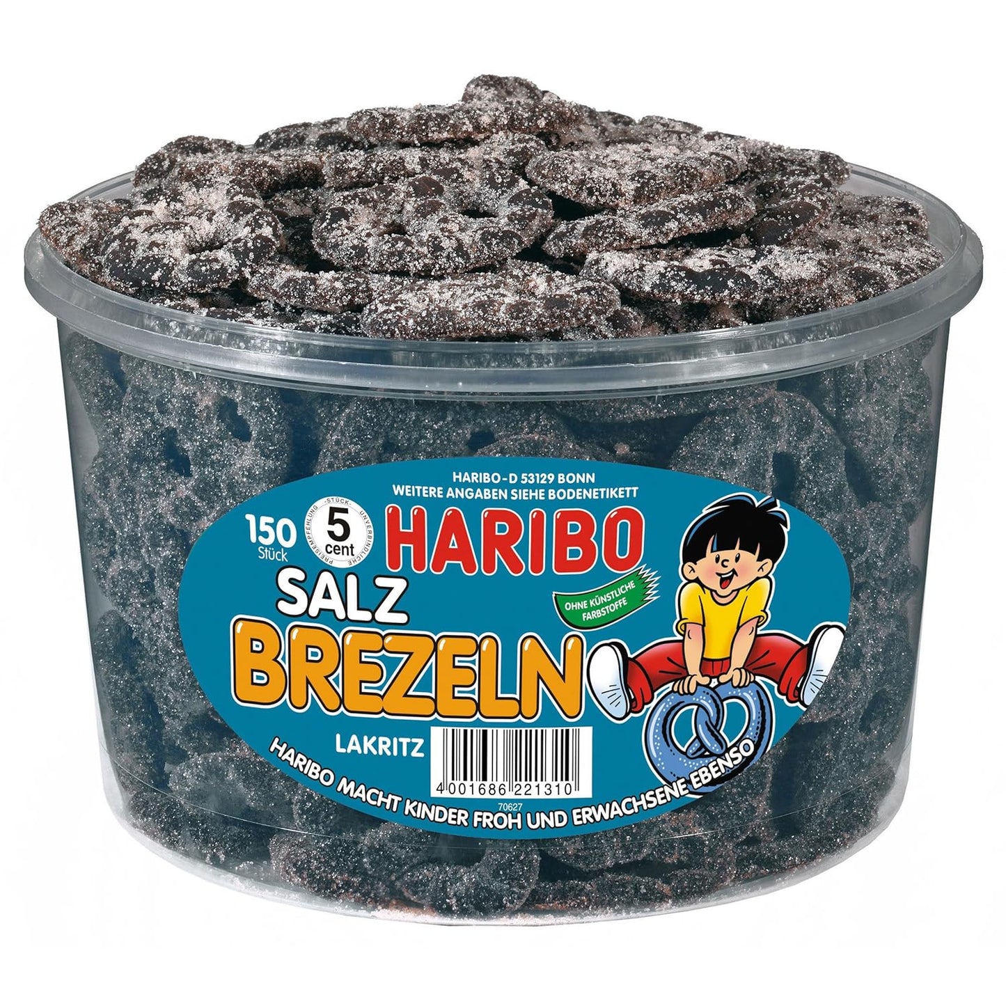 HARIBO Salzbrezeln - Runddose - 150 Stück - 1050g