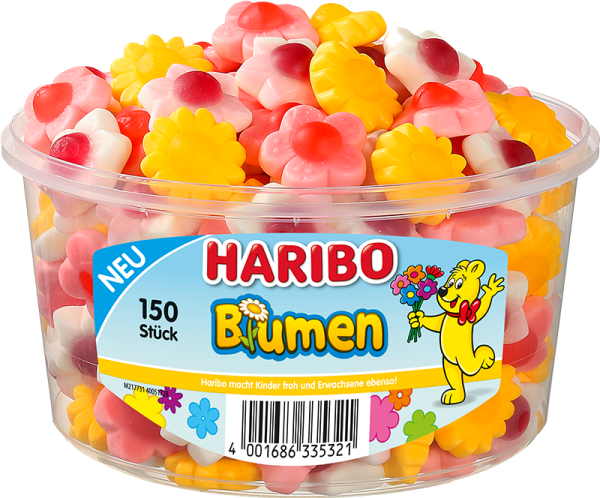 HARIBO - Bunte Blumen - Dose 150 Stück - 1,2kg