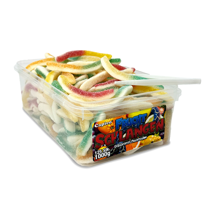 Tise Capico - Halal Fruchtgummi Frucht Schlangen 125 Stück - 1,05 kg Dose