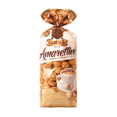 Gadeschi Amarettini - 3x 200g) - italienisches Gebäck aus Aprikosenkernen - Kaffeegebäck - 200g - Kekse Amarettini