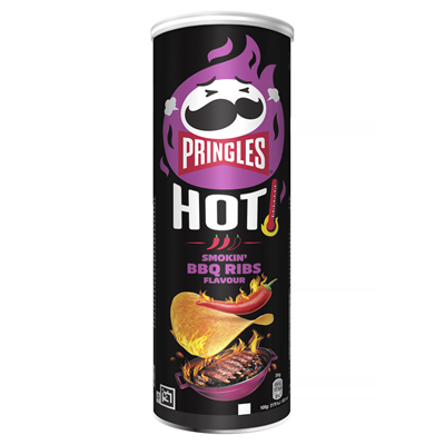 PRINGLES Chips - Hot BBQ Ribs - 160g Dose