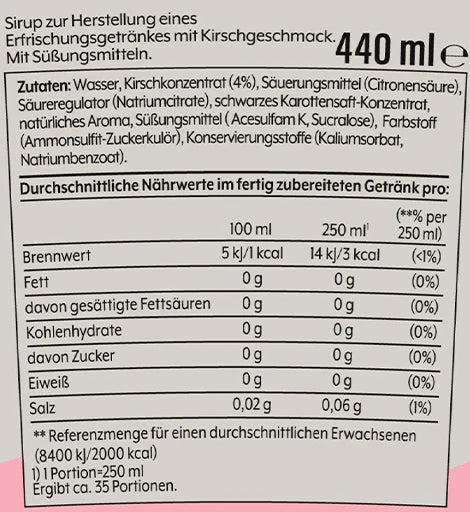 Sodastream - Kirsche ohne Zucker Sirup 440ml