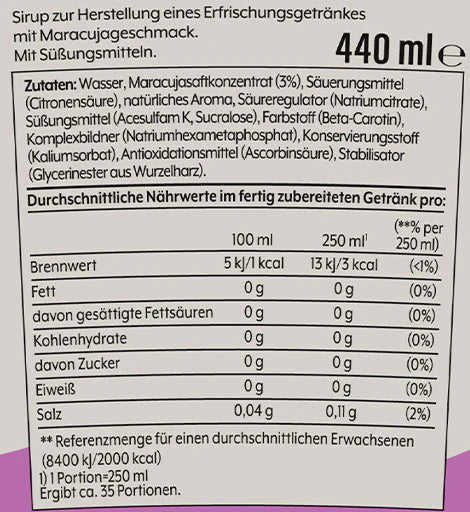 Sodastream - Maracuja ohne Zucker Sirup 440ml