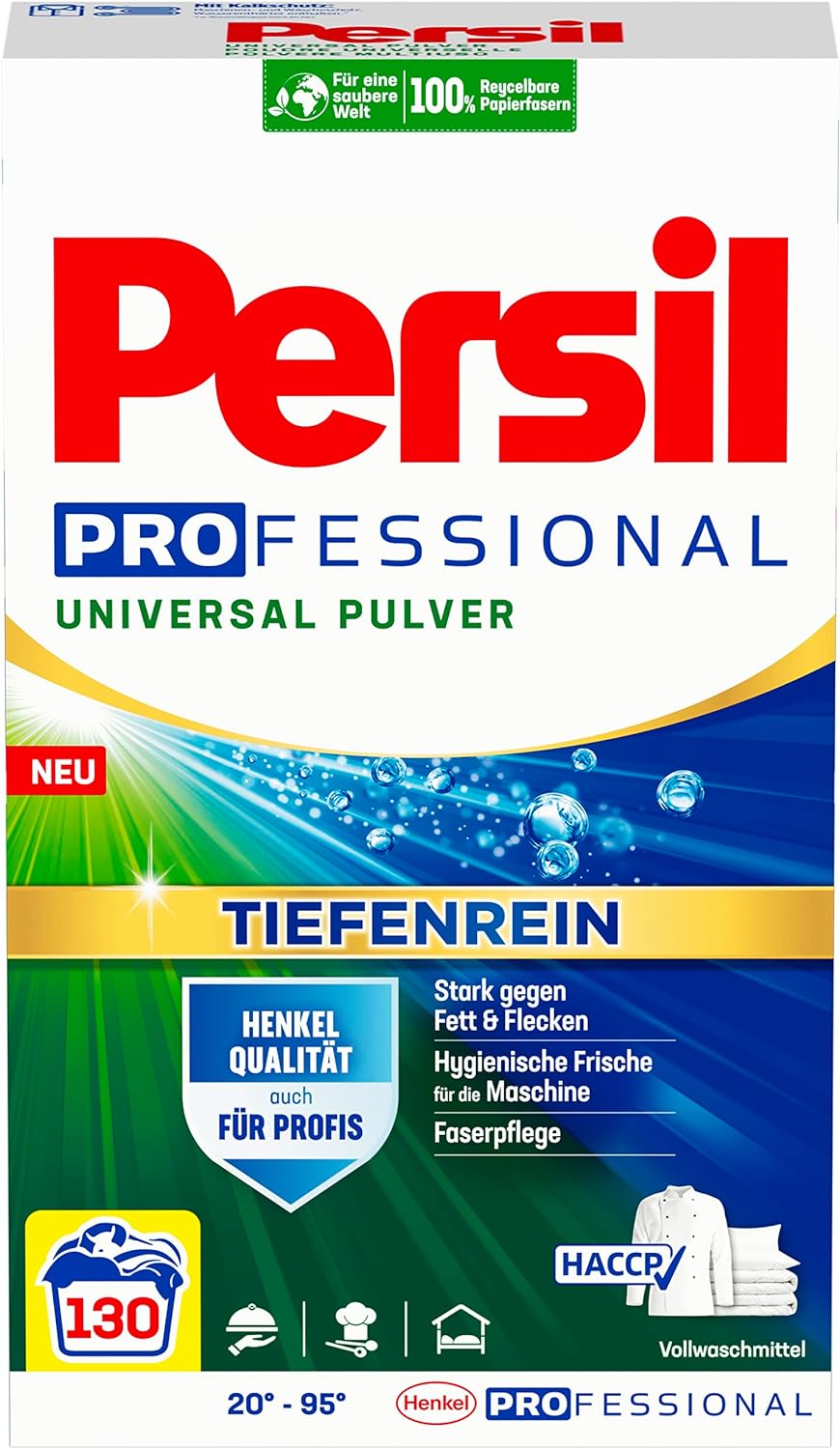 Persil Universal Pulver Tiefenrein Waschmittel (130 Waschladungen), Vollwaschmittel für reine Wäsche und hygienische Frische für die Maschine, effektiv von 20 °C bis 95 °C