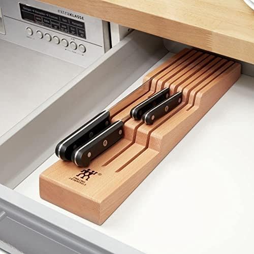 ZWILLING - Messerhalter für Schubladen, Schubladen-Einsatz - für 8 Messer - 41 x 10,8 x 4,8 cm - Holz - Braun