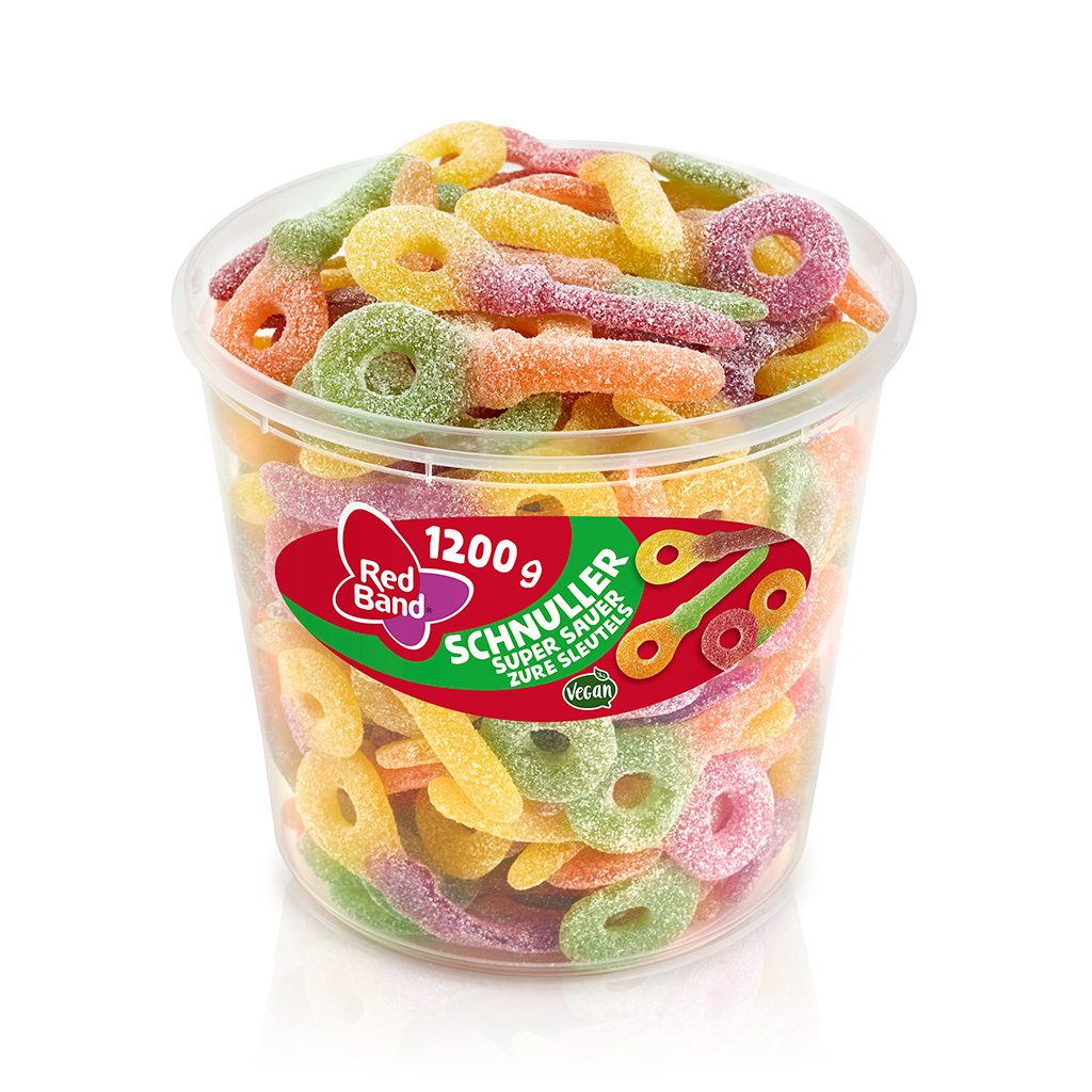Red Band - Fruchtgummi Schnuller super sauer - Klarsichtdose - 1,2kg