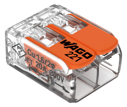 WAGO 221-412 Steckklemme 2f 450V 32A Serie 221 0,2-4qmm - 10er Set