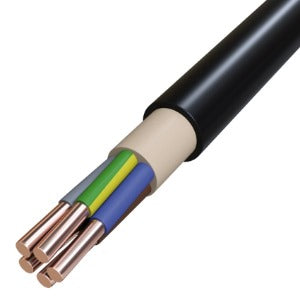 Erdkabel NYY-J 5x6 mm² RE schwarz Ring 50m 5x6qmm für den Innen- und Außenbereich