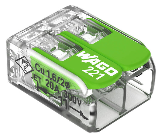 WAGO 221-422 Steckklemme 2f 450V 32A 0,2-4qmm gn - 10er Set