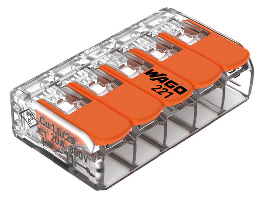 WAGO 221-415 Steckklemme 5f 450V 32A Serie 221 0,2-4qmm - 10er Set