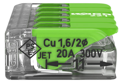 WAGO 221-425 Steckklemme 5f 450V 32A 0,2-4qmm gn - 10er Set