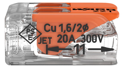 WAGO 221-412 Steckklemme 2f 450V 32A Serie 221 0,2-4qmm - 10er Set