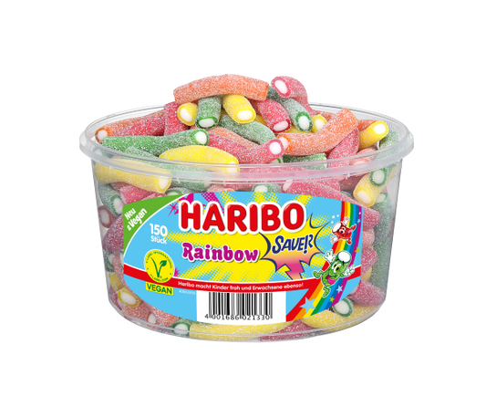 HARIBO -  Rainbow Sauer - Fruchtgummi - Box mit 150 Stück - 1,2kg
