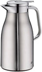 alfi - SKYLINE 1.0l, stainless steel mat, Edelstahl-Isolierkanne mit hygienischem Hartglaseinsatz, Drehverschluss mit beqümer Drucktaste, ergonomischer Griff, mit einer Hand,ideal als Kaffeekanne, Teekanne, BPA-frei