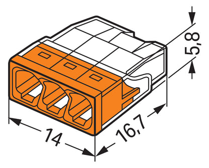 WAGO 2273-203 Steckklemme 3f 450V 24A Serie 2273 0,5-2,5qmm - 10er Set