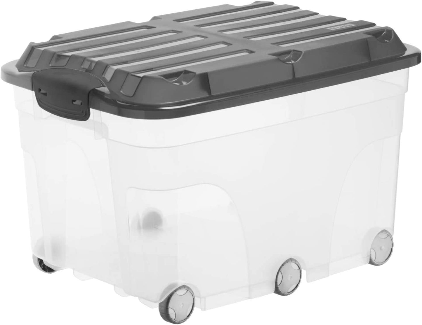 Rotho - Roller Aufbewahrungsbox 57l mit Deckel und Rollen, Kunststoff