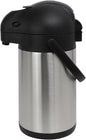 METRO Professional - Airpot Pumpkanne, 1.9L / 3L / 5L, Edelstahl, Isolierkanne mit Zapfhahn, hält 12h heiß & 24h kalt, schwenkbarer Griff, Abnehmbarer Deckel, Silber