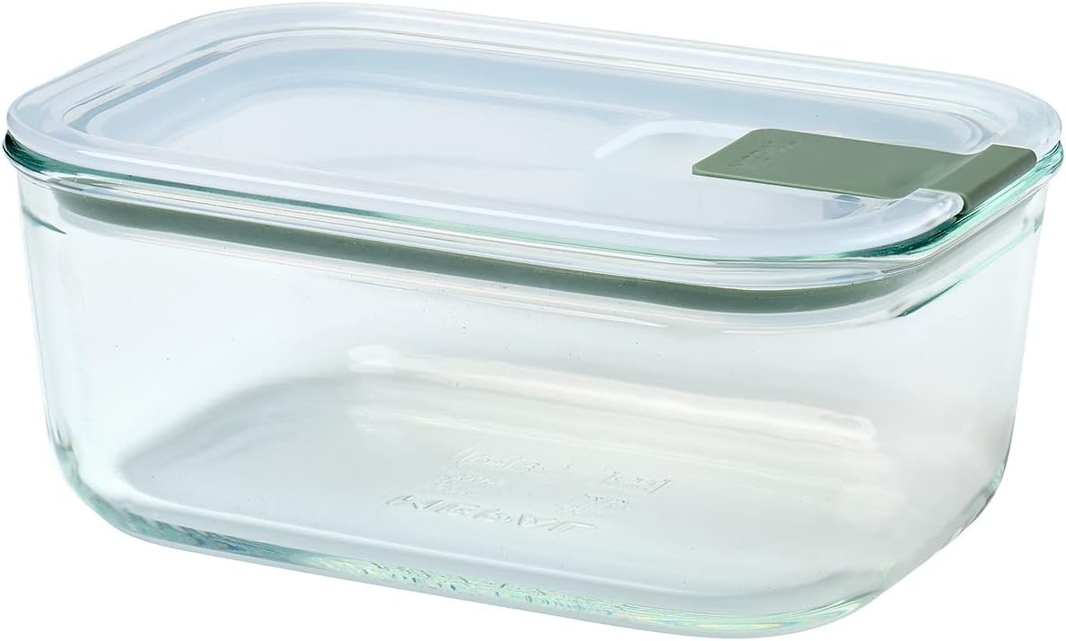 Mepal - Glasbehälter mit deckel EasyClip - Meal prep boxen - Geeignet für Mikrowelle, Dampfgarer, Ofen und Gefrierschrank - Luftdicht und auslaufsicher - Mikrowellengeschirr - 700 ml - Nordic sage