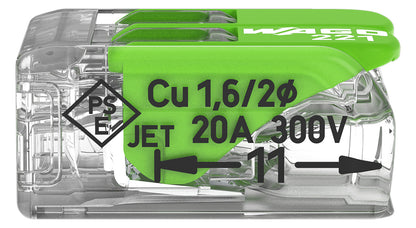 WAGO 221-422 Steckklemme 2f 450V 32A 0,2-4qmm gn - 10er Set
