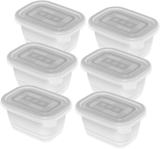 Rotho - Freeze 6er-Set Gefrierboxen 0.25l mit Deckel, Kunststoff (PP) BPA-frei, transparent, 6 x 0.25l (11.2 x 7.8 x 13.2 cm)