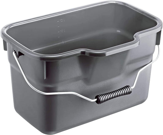 Rotho - Basic eckiger Eimer 12l mit Henkel und Skala, Kunststoff (PP) BPA-frei, anthrazit, 12l (38.0 x 26.0 x 23.0 cm)