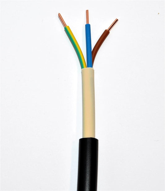 Erdkabel NYY-J 3x2,5 mm² RE schwarz Ring 50m 3x2,5qmm für den Innen- und Außenbereich