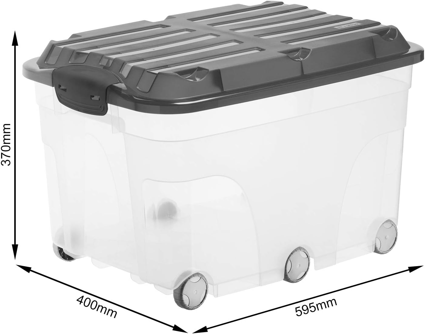 Rotho - Roller Aufbewahrungsbox 57l mit Deckel und Rollen, Kunststoff