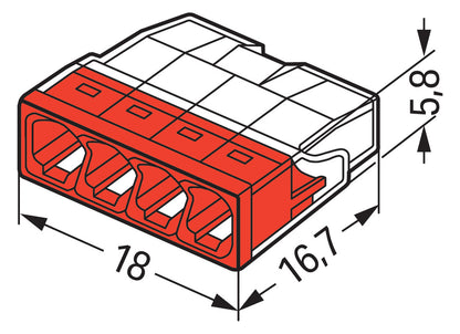 WAGO 2273-204 Steckklemme 4f 450V 24A Serie 2273 0,5-2,5qmm - 10er Set