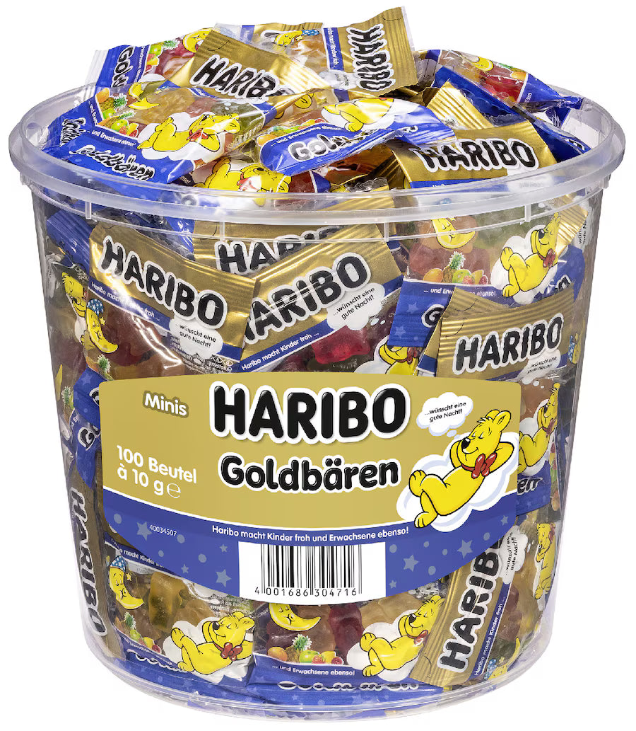 HARIBO - Goldbären Gute Nacht - Fruchtgummi - Box mit 100 Stück - 1kg