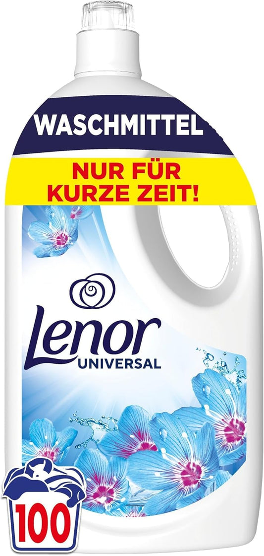 Lenor - Flüssigwaschmittel Aprilfrisch - 100 Waschladungen - Vollwaschmittel, Langanhaltende Frische & Geruchsentfernung Bei Kaltwäsche