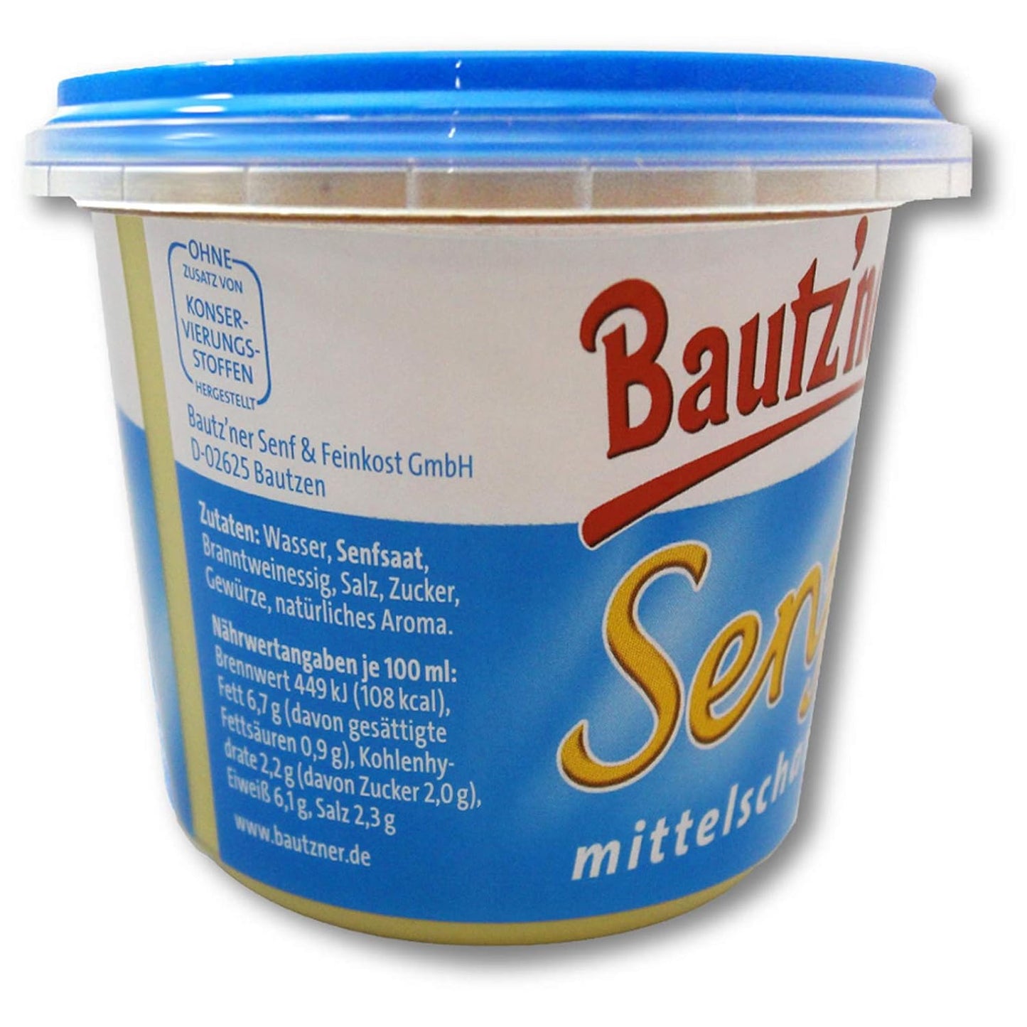 Bautzner - Senf mittelscharf im Becher - Senfbecher - Bautzner Spezialitäten - 3er Pack - 3 x 200ml
