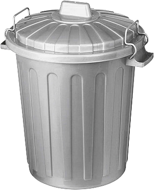 Curver Tonne - Abfalleimer 7L silber aus Kunststoff mit Deckel