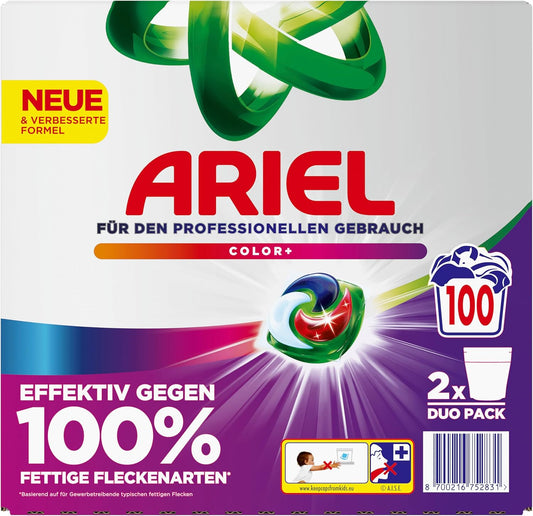 Ariel Professional All-in-1-Pods Waschkapseln Color+, bekämpft alle Arten von Fettflecken, für den professionellen Gebrauch